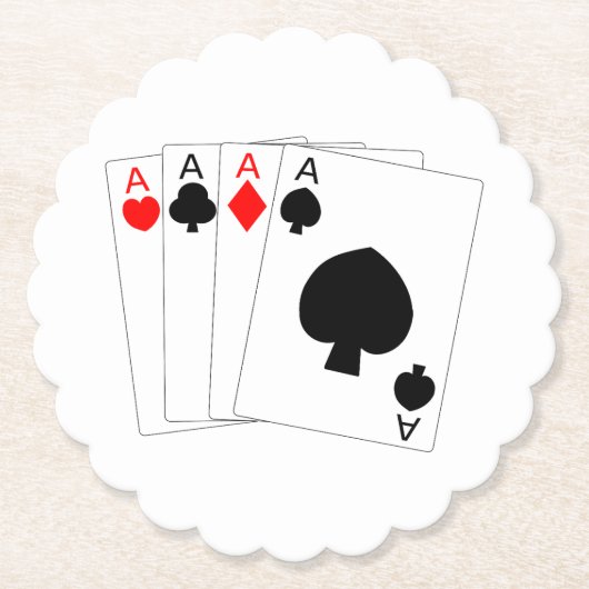 Papier-Untersetzer - 4-Aces-Design Untersetzer (Vorderseite)