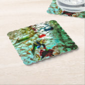 Papier-Untersetzer, Abstrakter blauer Untersetzer (angewinkelt)