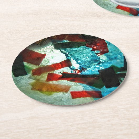 Papier-Untersetzer, Abstrakter blauer Untersetzer (Angewinkelt)