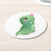 PAPIER UNTERSETZER: BABY DINOSAUR RUNDER PAPPUNTERSETZER (Angewinkelt)