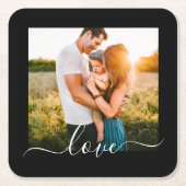 Papier-Untersetzer Hochzeitsschreiben Liebe Foto S Rechteckiger Pappuntersetzer (Vorderseite)