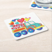 Papier Untersetzer LKW Herz (angewinkelt)