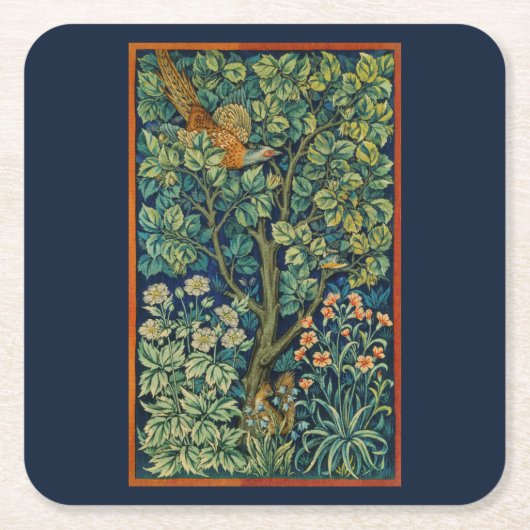 PAPIER UNTERSETZER MIT WILLIAM MORRIS PHEASANT DES (Vorderseite)