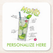 PAPIER UNTERSETZER - MOJITO RECIPE COCKTAIL ART (Vorderseite)