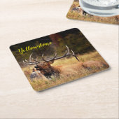 Papier-Untersetzer-Set-Gelbstein-Elch Rechteckiger Pappuntersetzer (angewinkelt)