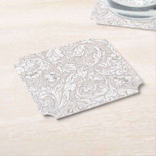 PAPIER UNTERSETZER: WILLIAM MORRIS : FLORAL PATTER UNTERSETZER (angewinkelt)