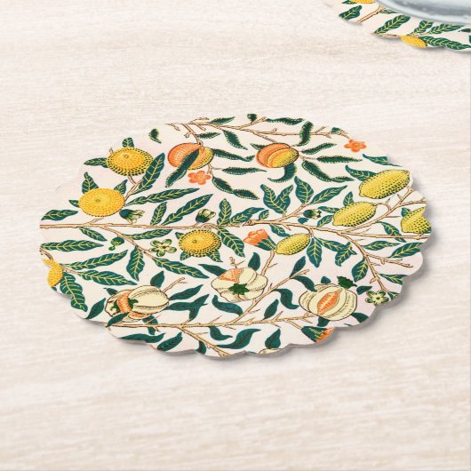 PAPIER UNTERSETZER: WILLIAM MORRIS : POMEGRANATE UNTERSETZER (angewinkelt)