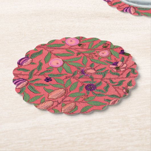 PAPIER UNTERSETZER: WILLIAM MORRIS : POMEGRANATE UNTERSETZER (angewinkelt)