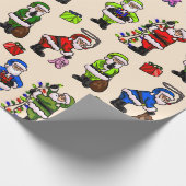 Papier vier Farben Santas Geschenkpapier (Ecke)