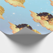 PAPIER VINTAGE ANGEL STARTEN IN BLAU GESCHENKPAPIER (Ecke)