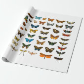 PAPIER: VINTAGE BUTTERFLY-CHART GESCHENKPAPIER (Ungerollt)