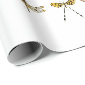 PAPIER: VINTAGE BUTTERFLY-CHART GESCHENKPAPIER (Rolleneckpunkt)