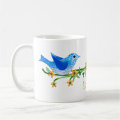 Papier Vögel Individuelle Name Tasse Blau (Links)