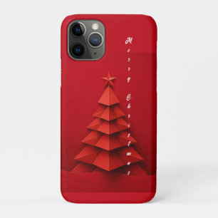 Papier-Weihnachtsbaum auf rotem Hintergrund Case-Mate iPhone Hülle