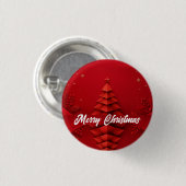 Papier-Weihnachtsbaum roter Hintergrund Button (Vorne & Hinten)