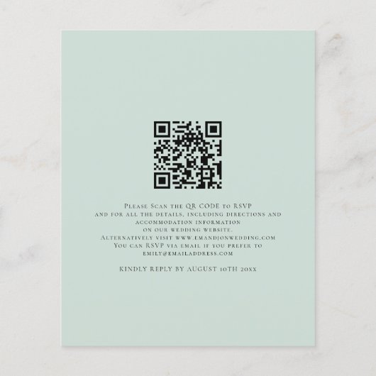 PAPIER Wir machen Mint QR Code Einladung Hochzeit (Hinten)