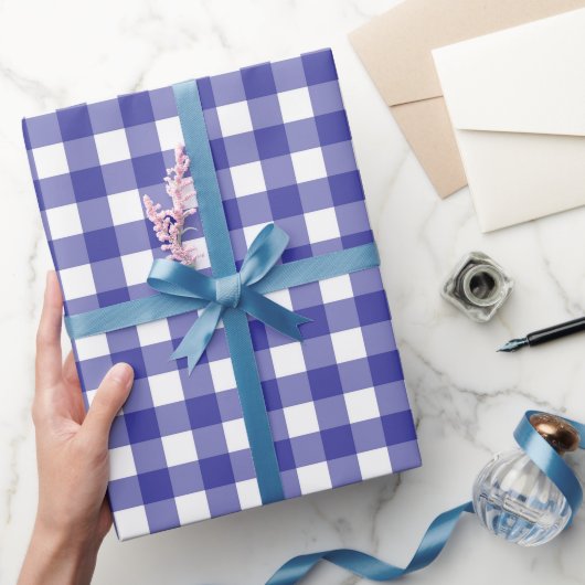 Papier zum Abpacken von Navy Blue und White Karier Geschenkpapier (Schenken)