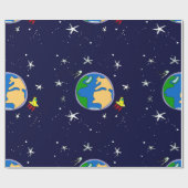 Papier zum Abwracken von Erden und Satelliten Geschenkpapier (Flach)