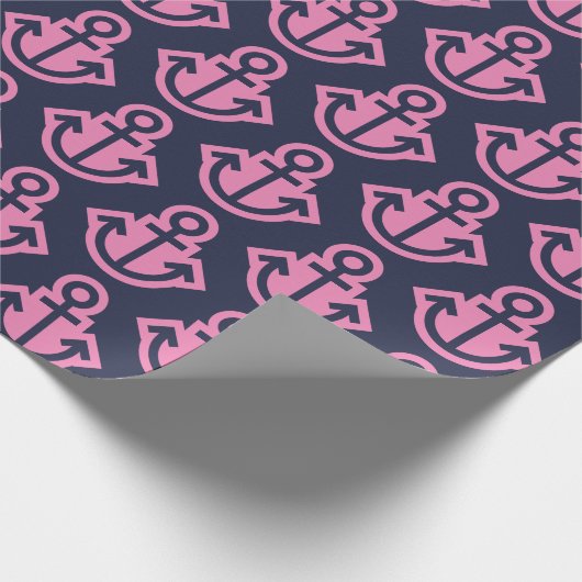 Papier zum Abwracken von Navy und Hellrosa Geschenkpapier (Ecke)