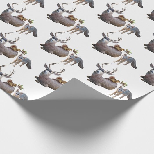 Papier zum Abwracken von Waldtieren Geschenkpapier (Ecke)