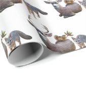 Papier zum Abwracken von Waldtieren Geschenkpapier (Rolleneckpunkt)