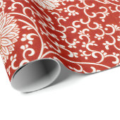 Papier zum Abziehen des roten Blumenmusters Geschenkpapier (Rolleneckpunkt)