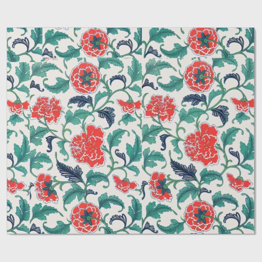 Papier zum Abziehen des roten Blumenmusters Geschenkpapier (Flach)