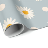 Papier zum Blumenmuster mit weißem Daisy-Muster Geschenkpapier (Rolleneckpunkt)