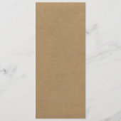 Papier zum Hochzeitsmenü Menükarte (Rückseite)