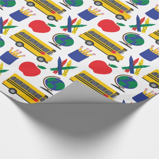 Papier zum Schulumbruch: Zurück in die Schule Geschenkpapier (Ecke)