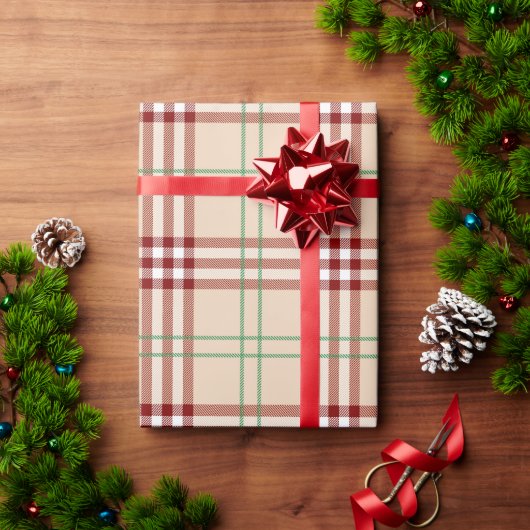 Papier zum Umblättern von Beige, Rot und Grün Geschenkpapier (Feiertagsgeschenk)