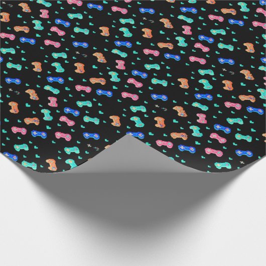 Papier zum Umblättern von Pixel-Herz und -Controll Geschenkpapier (Ecke)