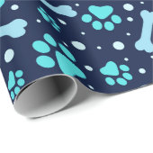 Papier zum Umhüllen von Hunden - blaue Pfeifen und Geschenkpapier (Rolleneckpunkt)