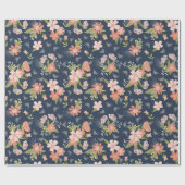Papier zum Umschlag von Navy Blue & Blush Floral & Geschenkpapier (Flach)