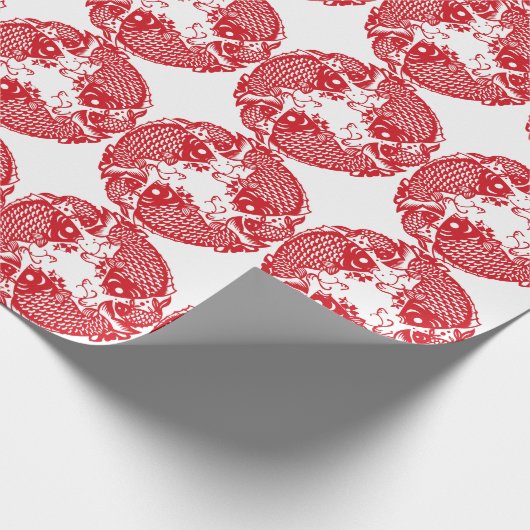 Papier zum Umschlag von Rotem Pfeiler Koi Carp Fis Geschenkpapier (Ecke)