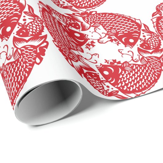 Papier zum Umschlag von Rotem Pfeiler Koi Carp Fis Geschenkpapier (Rolleneckpunkt)