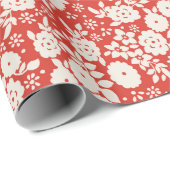 Papier zum Zeichnen von Mustern mit roter Daisy-Bl Geschenkpapier (Rolleneckpunkt)