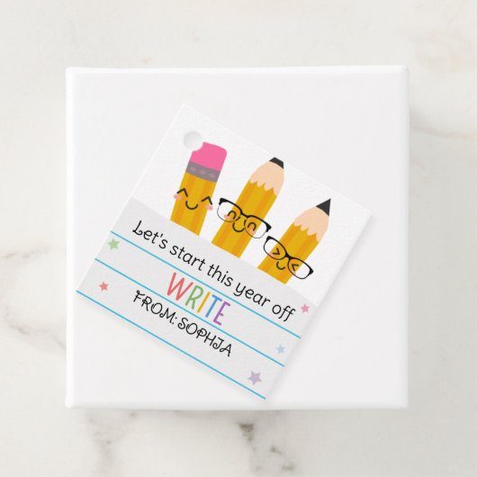 Papier zurück zum Schulplatz Geschenkanhänger (Beispiel)