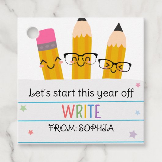 Papier zurück zum Schulplatz Geschenkanhänger (Vorderseite)