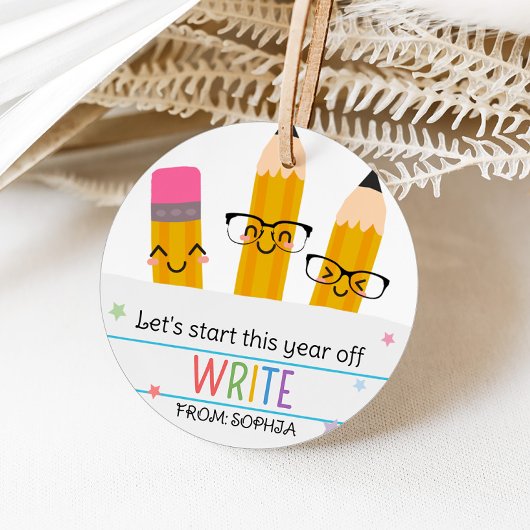 Papier zurück zur Schulrunde Geschenkanhänger