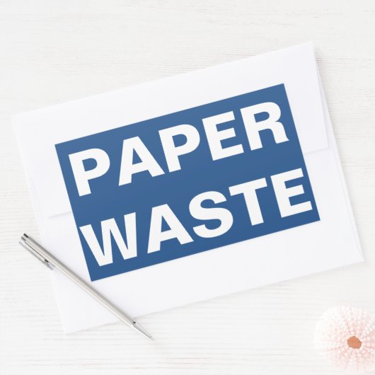 Papierabfallzeichen Rechteckiger Aufkleber (Umschlag)