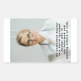 Papieraufkleber für Ärzte ohne Maske Rechteckiger Aufkleber