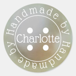 Papieraufkleber mit Nähknopf Runder Aufkleber