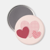 Papieraufkleber mit rosa Herz Magnet (Vorderseite/Rückseite)