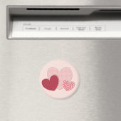 Papieraufkleber mit rosa Herz Magnet (In Situ (Geschirrspüler))