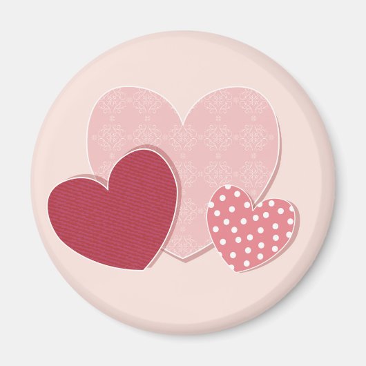 Papieraufkleber mit rosa Herz Magnet (Vorne)