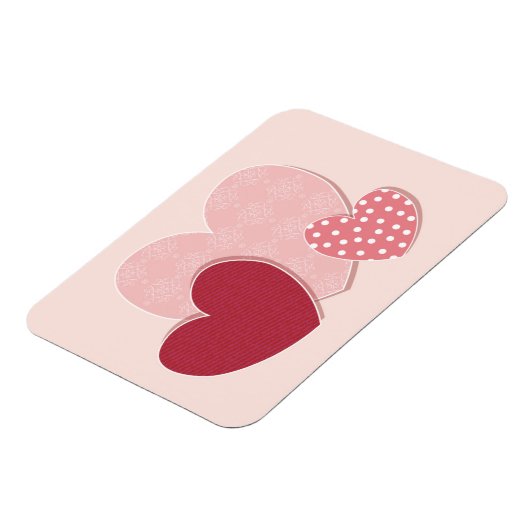 Papieraufkleber mit rosa Herz Magnet (Linke Seite)