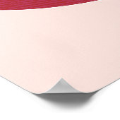 Papieraufkleber mit rosa Herz Poster (Ecke)