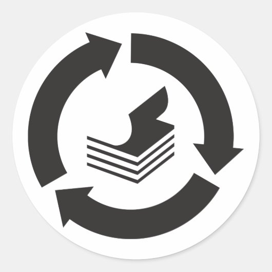 Papieraufkleber Recycelnd Runder Aufkleber (Vorderseite)