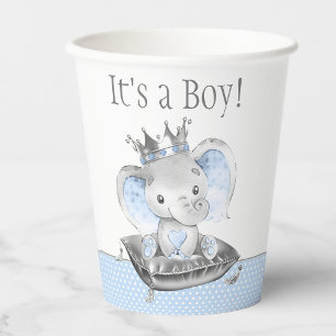 Papierbecher für Baby Shower des Prinzen Elefanten